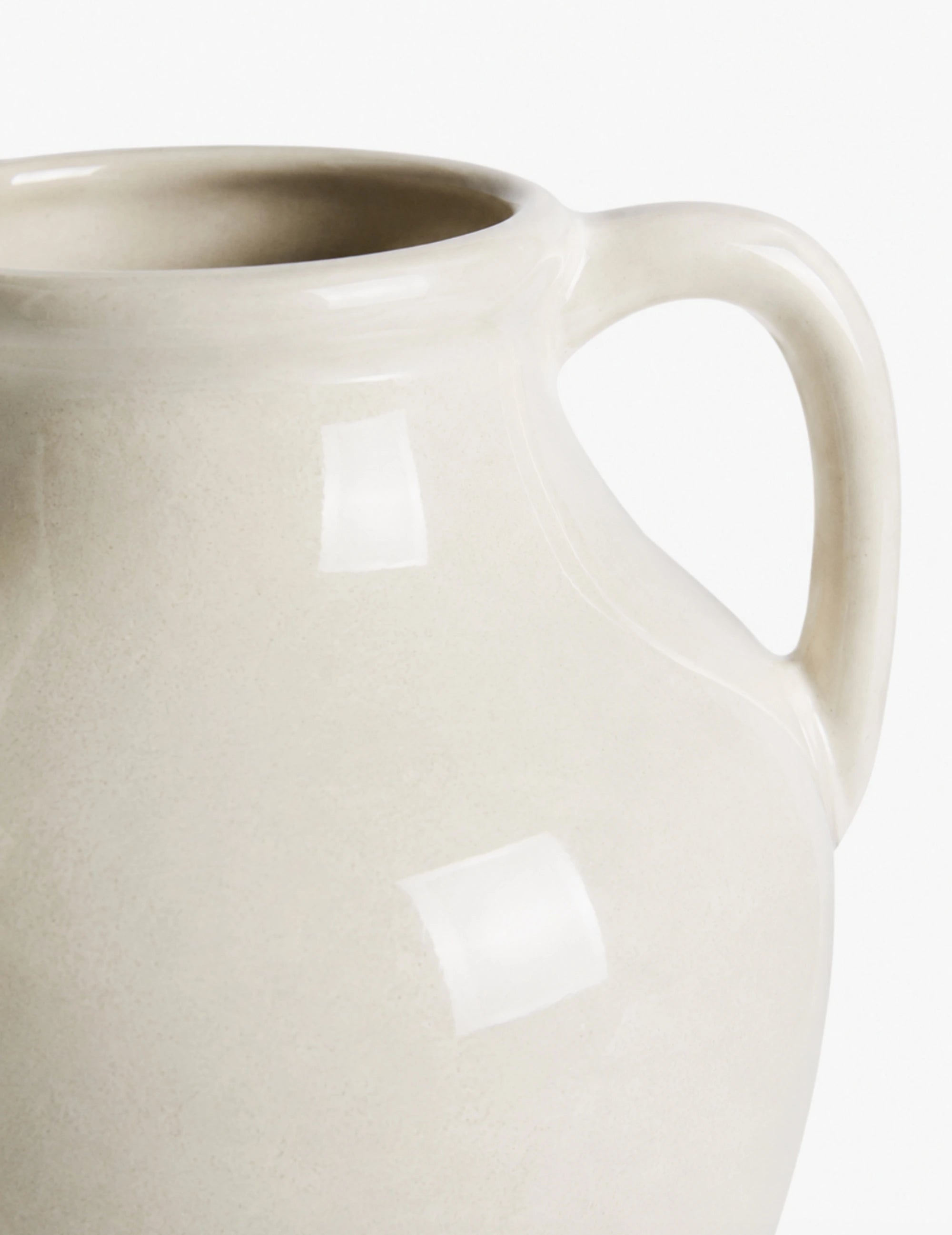 Deko-Vase mit Henkel Hellgrau
