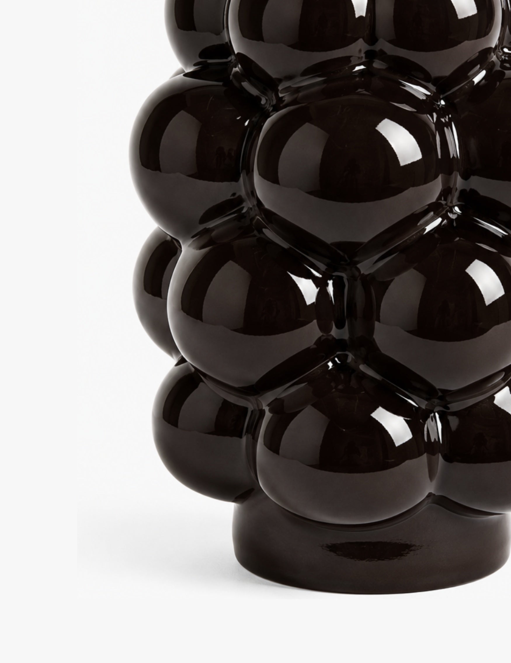 Glänzende Vase aus Steingut Dunkelbraun