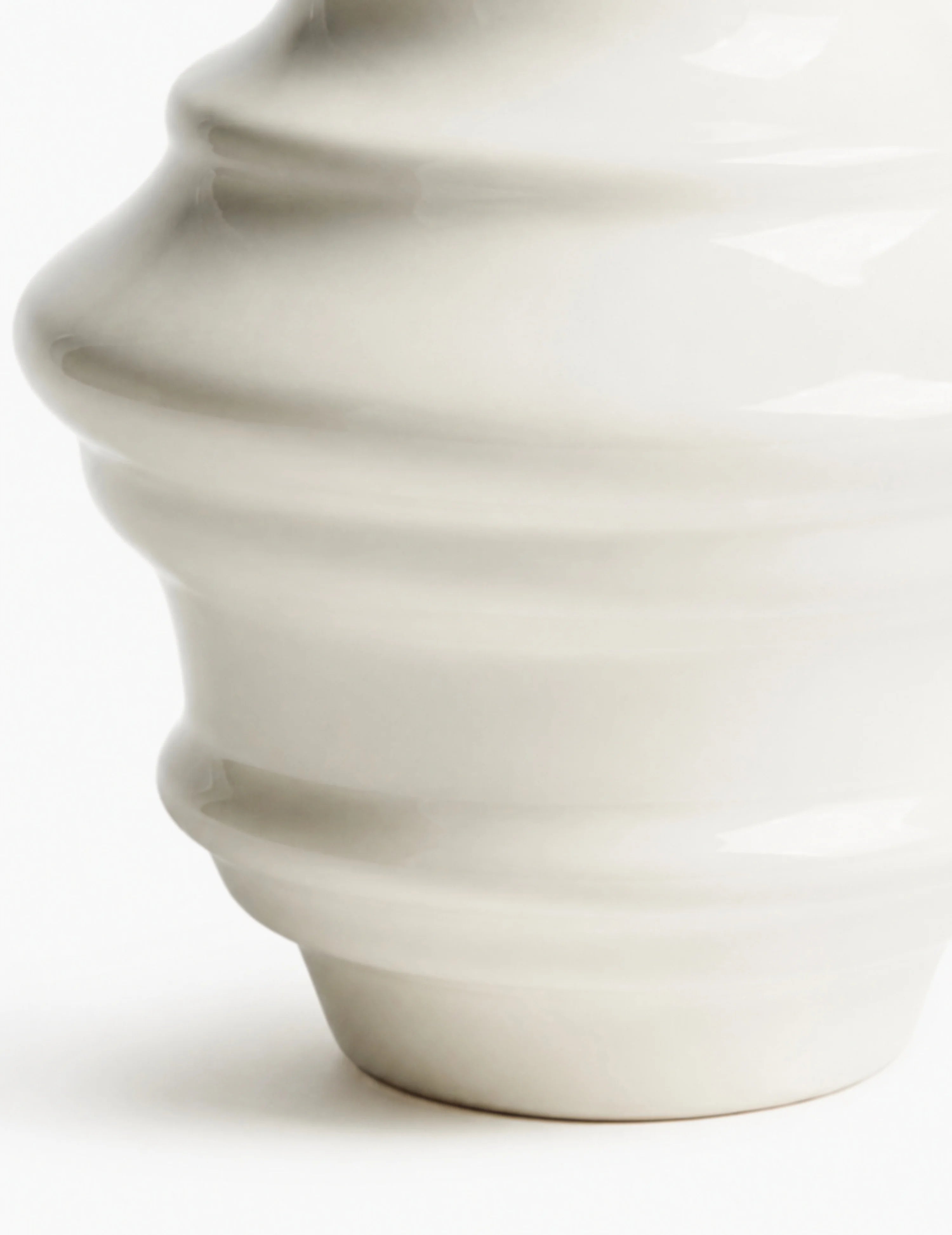 Deko-Vase Niedrig Creme-Weiß