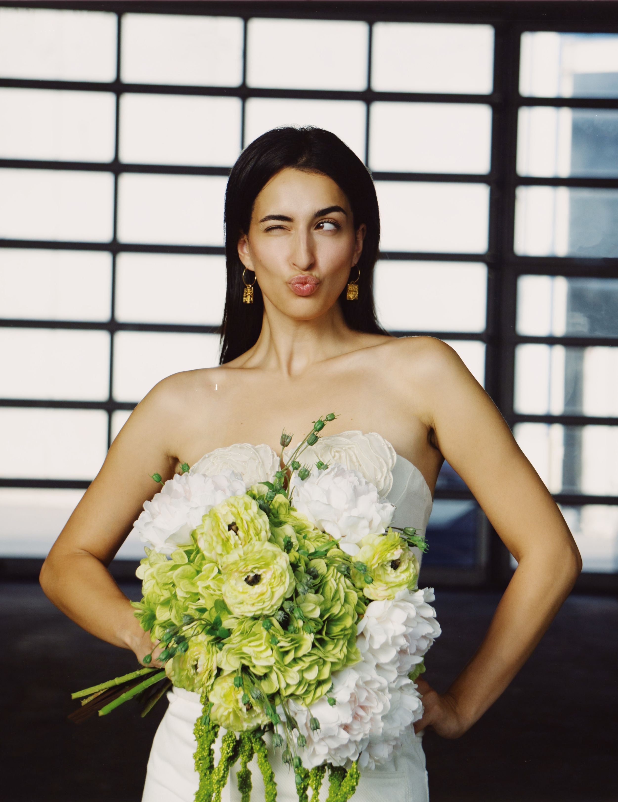 Artificial Flower Bouquet Moss & Blush
