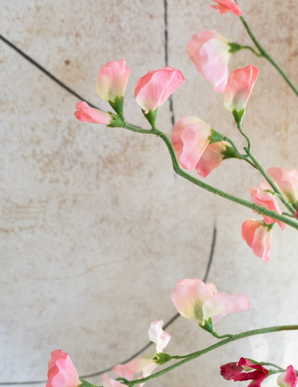 Artificial flower sweet peas pink