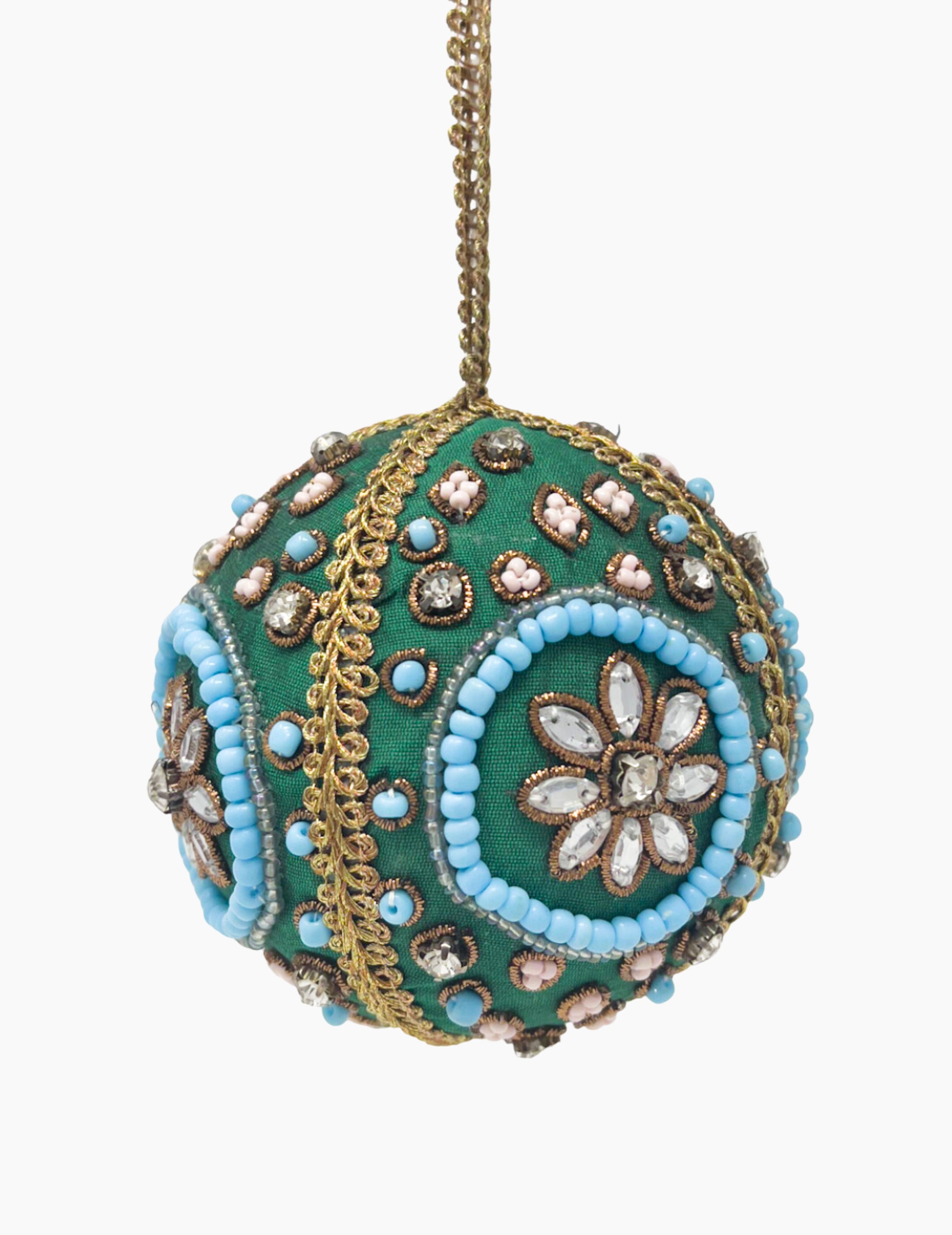 Weihnachtskugel aus Stoff Türkis Grün