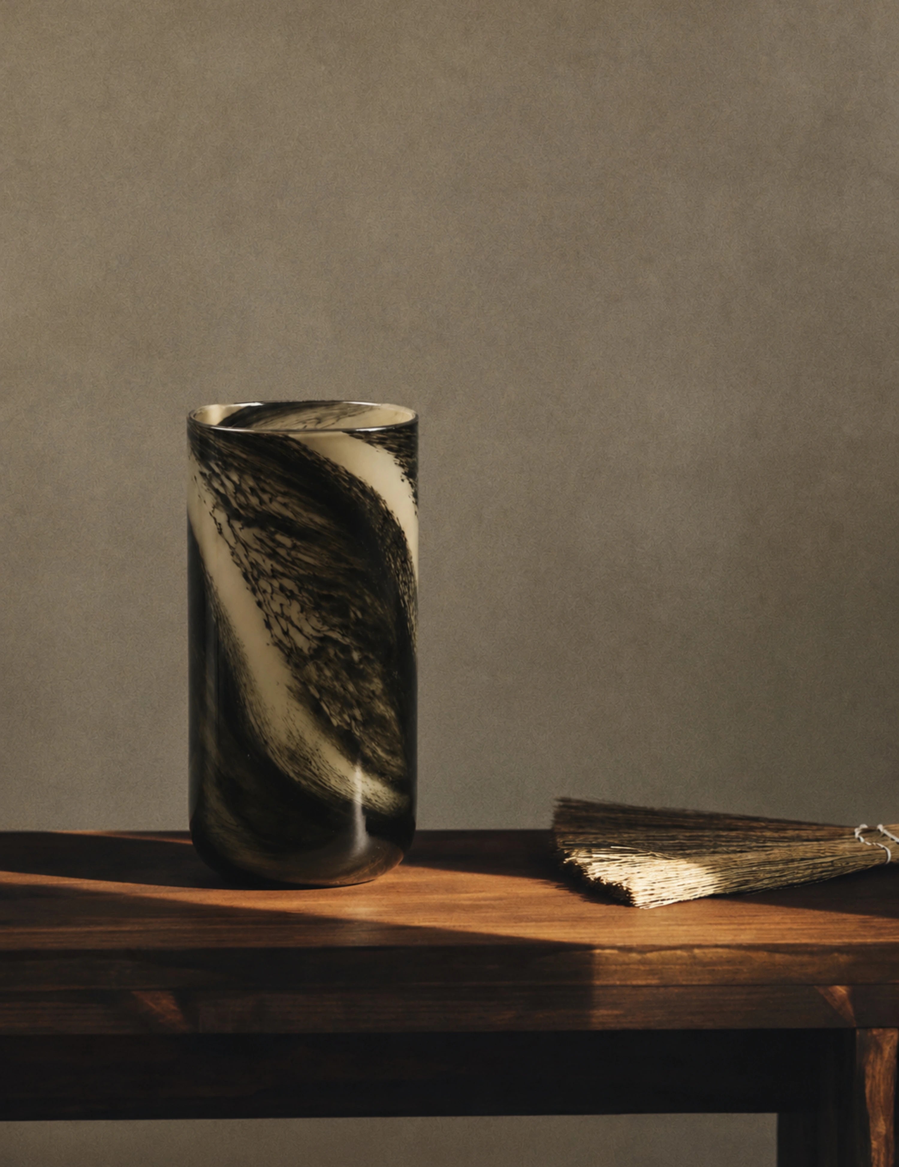 Deko-Vase Glas Dunkelgrün-Braun