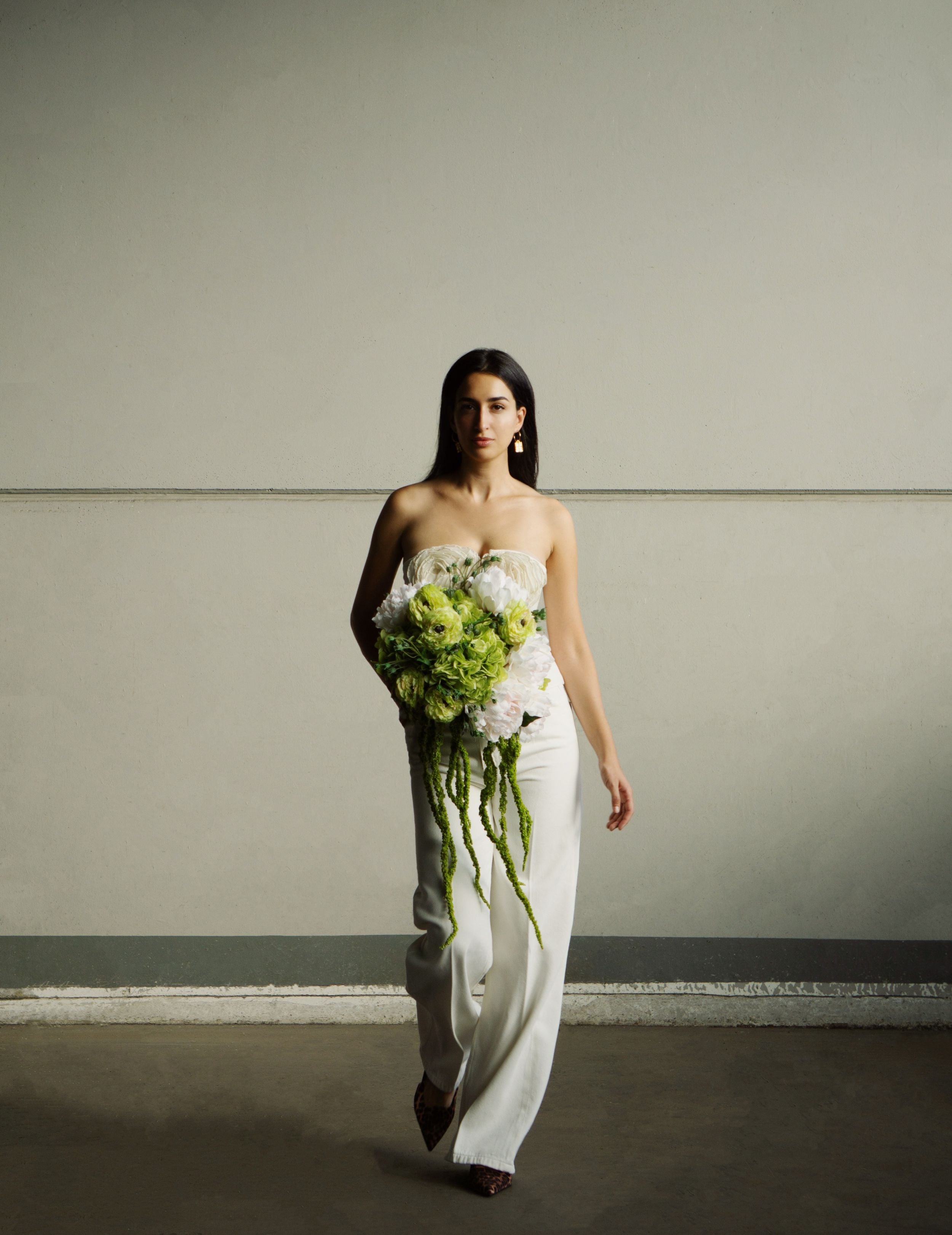 Artificial Flower Bouquet Moss & Blush