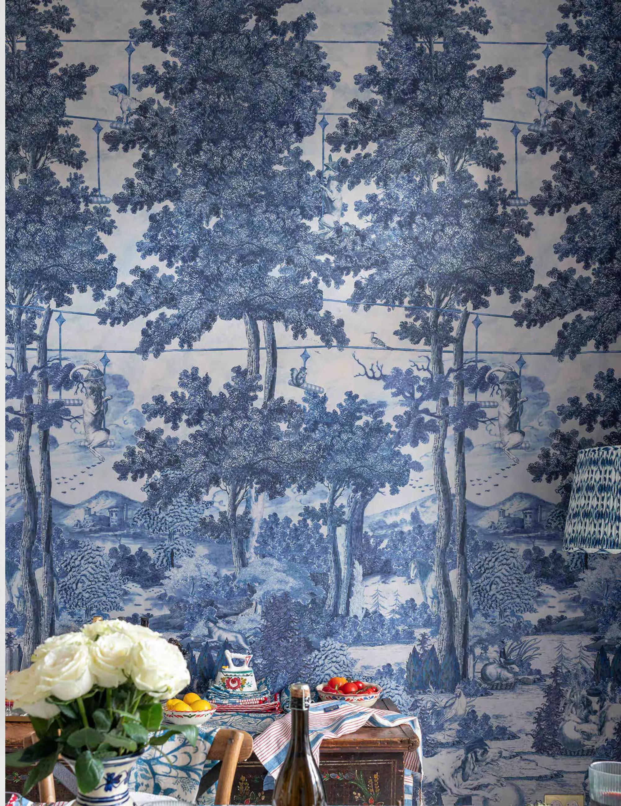 Wandtapete Toile Du Carpathian Indigo