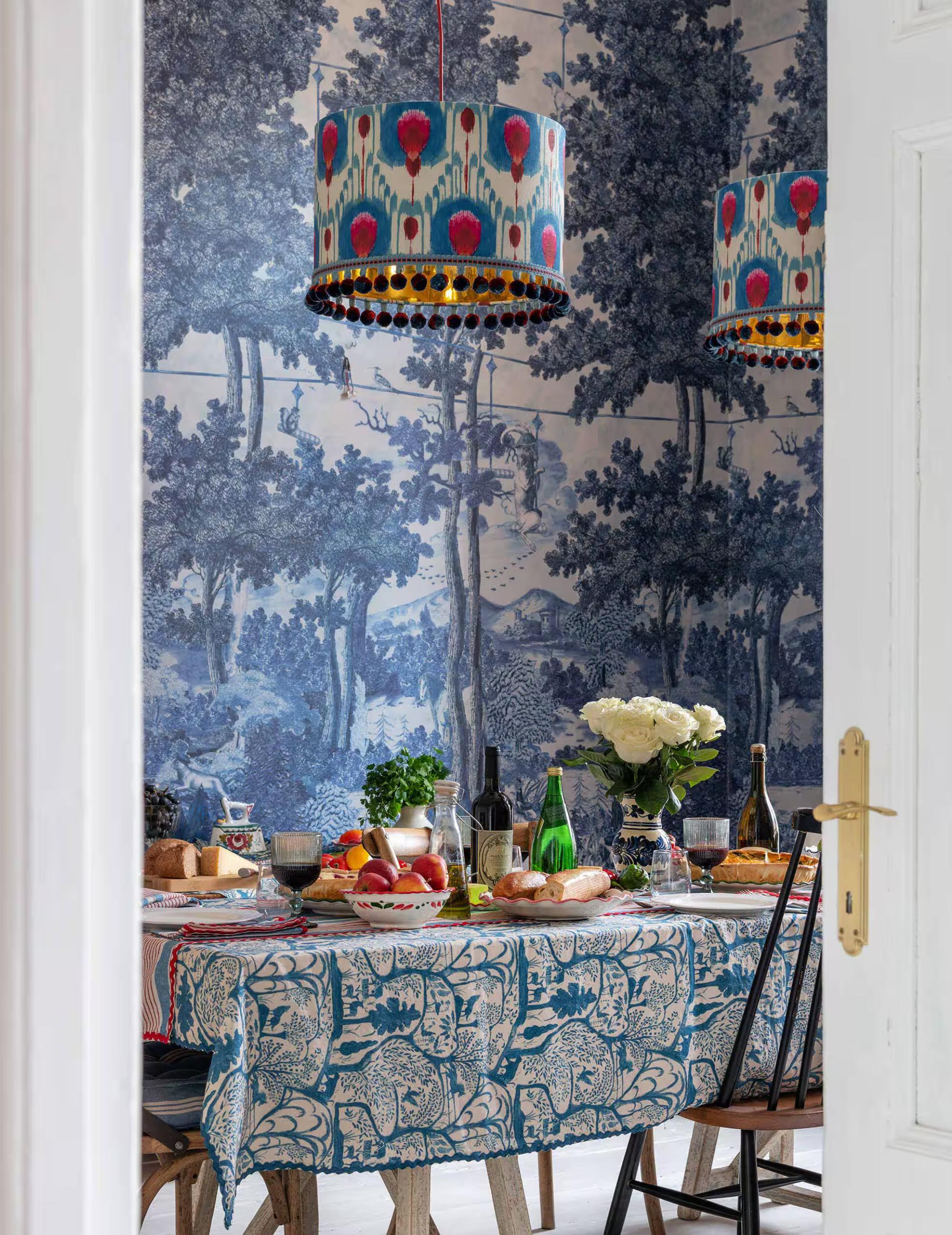 Wandtapete Toile Du Carpathian Indigo