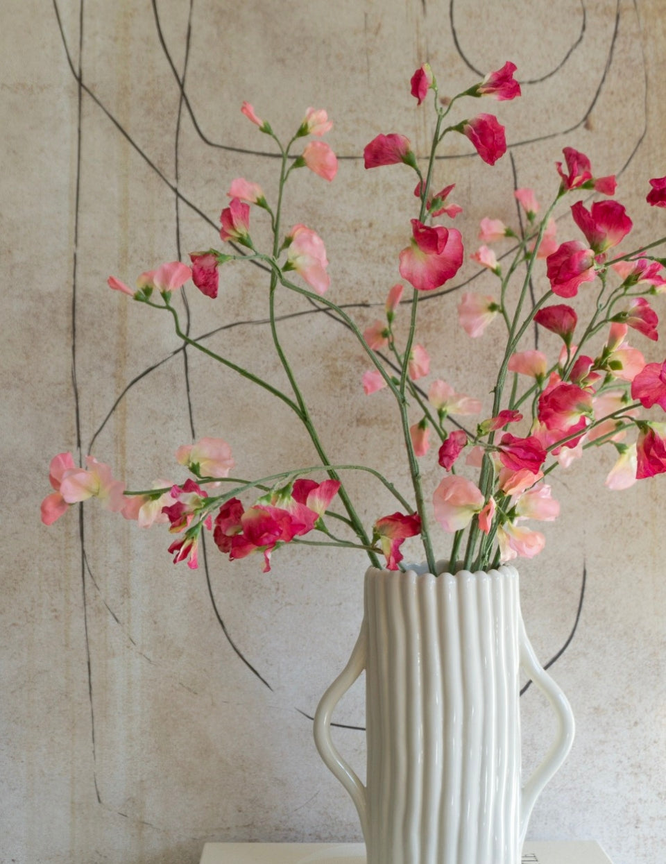 Artificial flower sweet peas pink