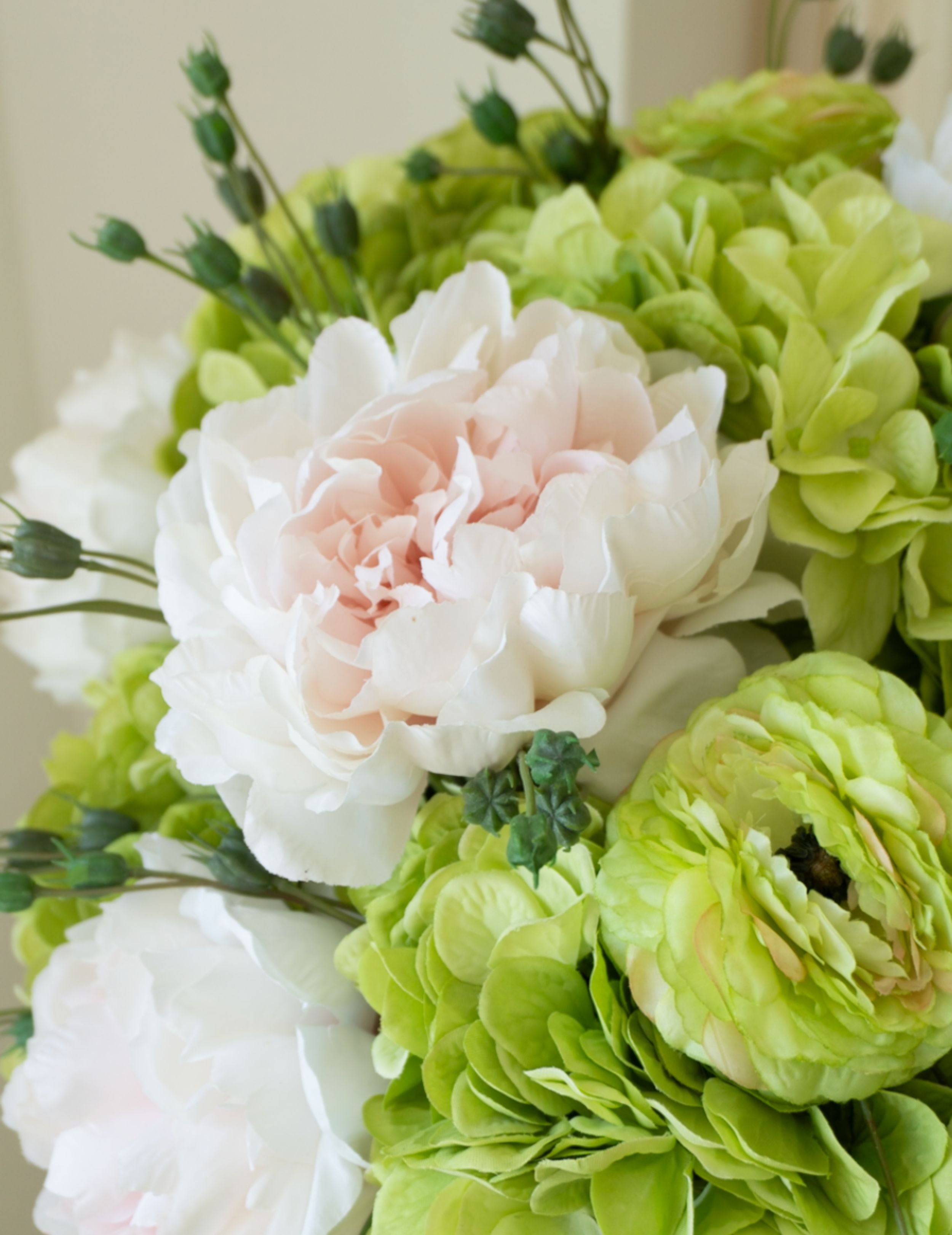 Artificial Flower Bouquet Moss & Blush