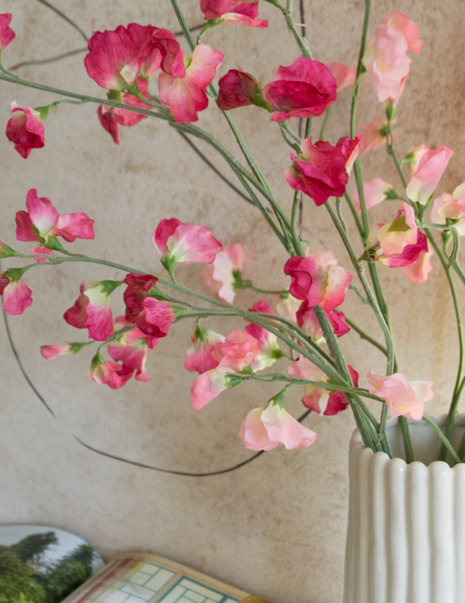 Artificial flower sweet peas pink