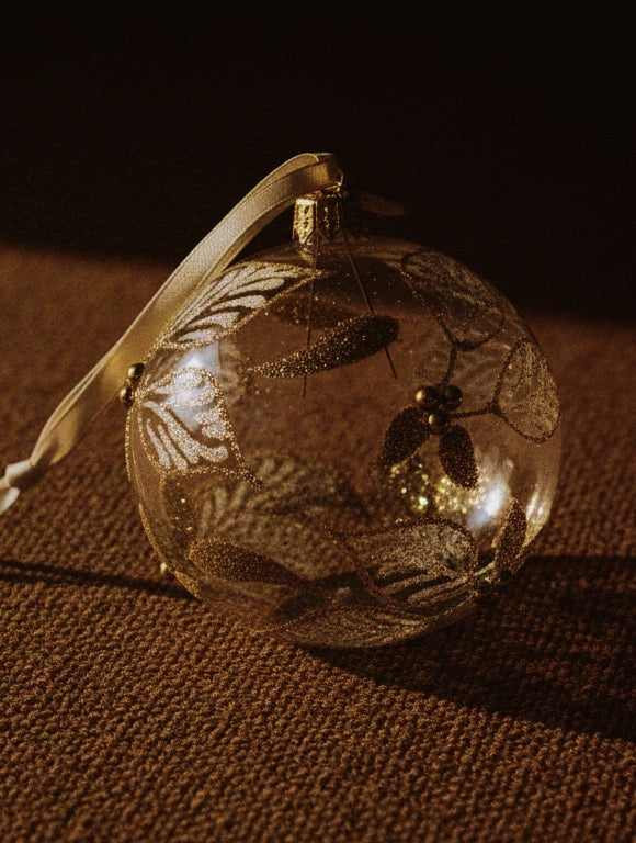 Weihnachtskugel aus Glas Gold