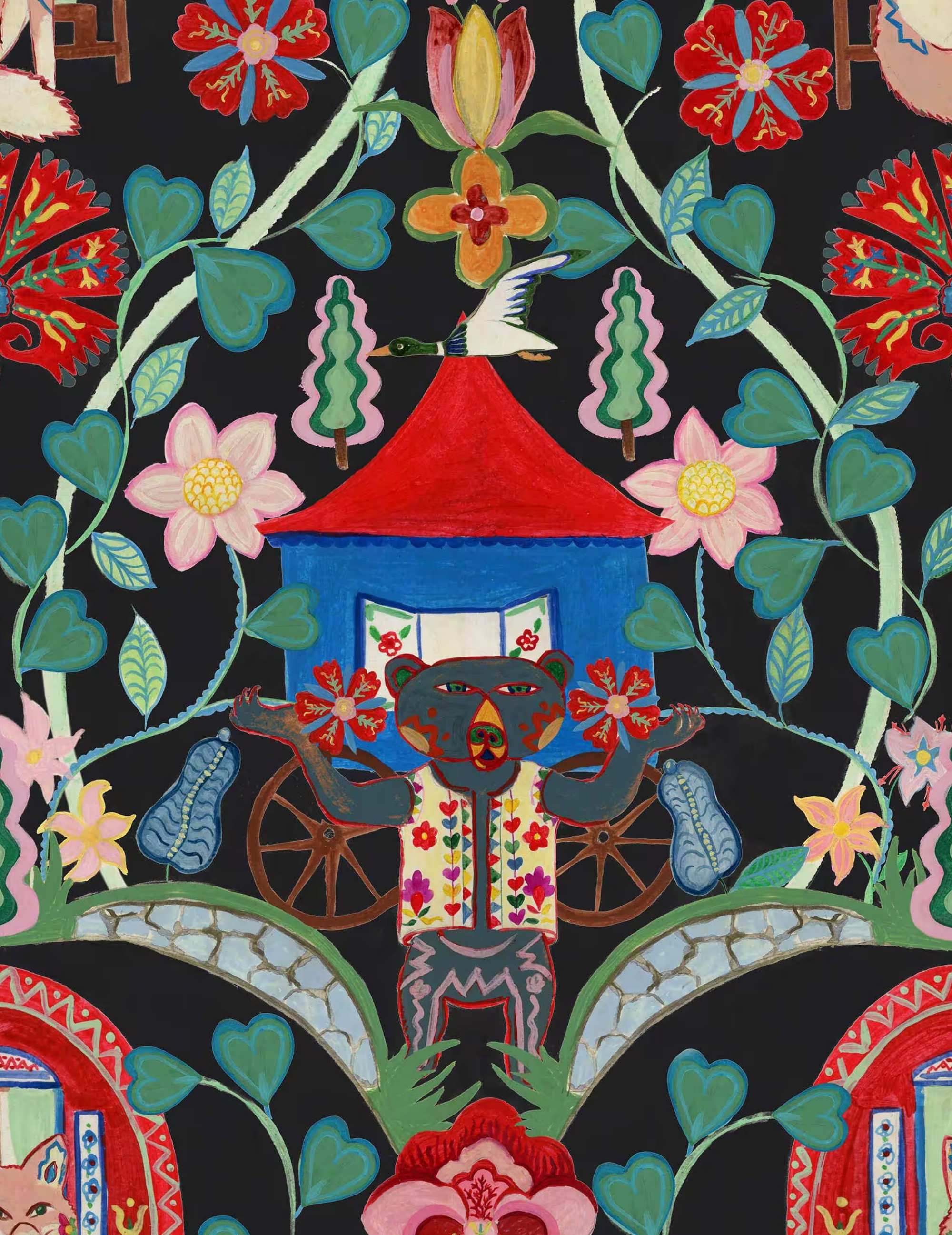 Wandtapete Gypsy Fairytale Anthrazit