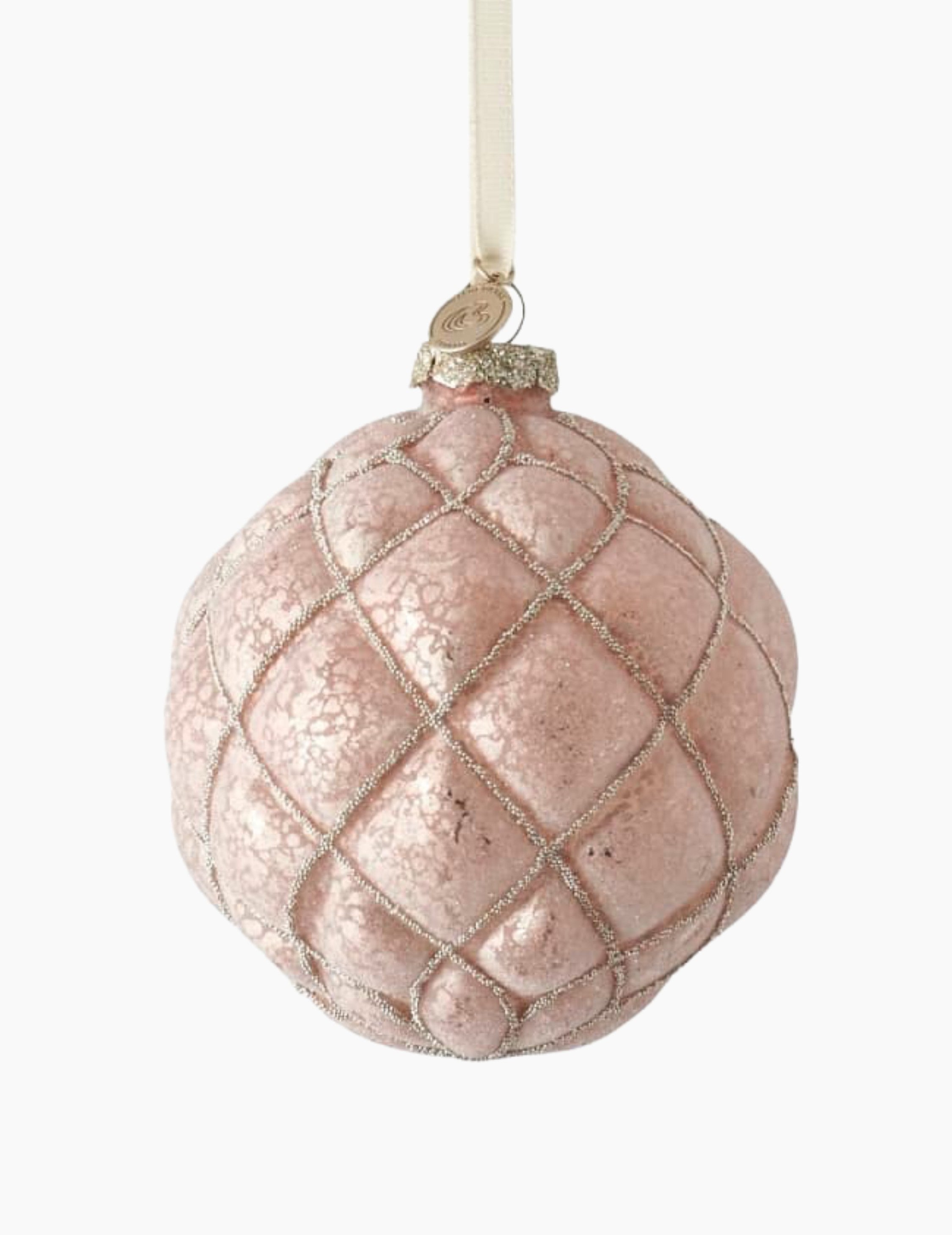 Weihnachtskugel aus Glas Puderrosa