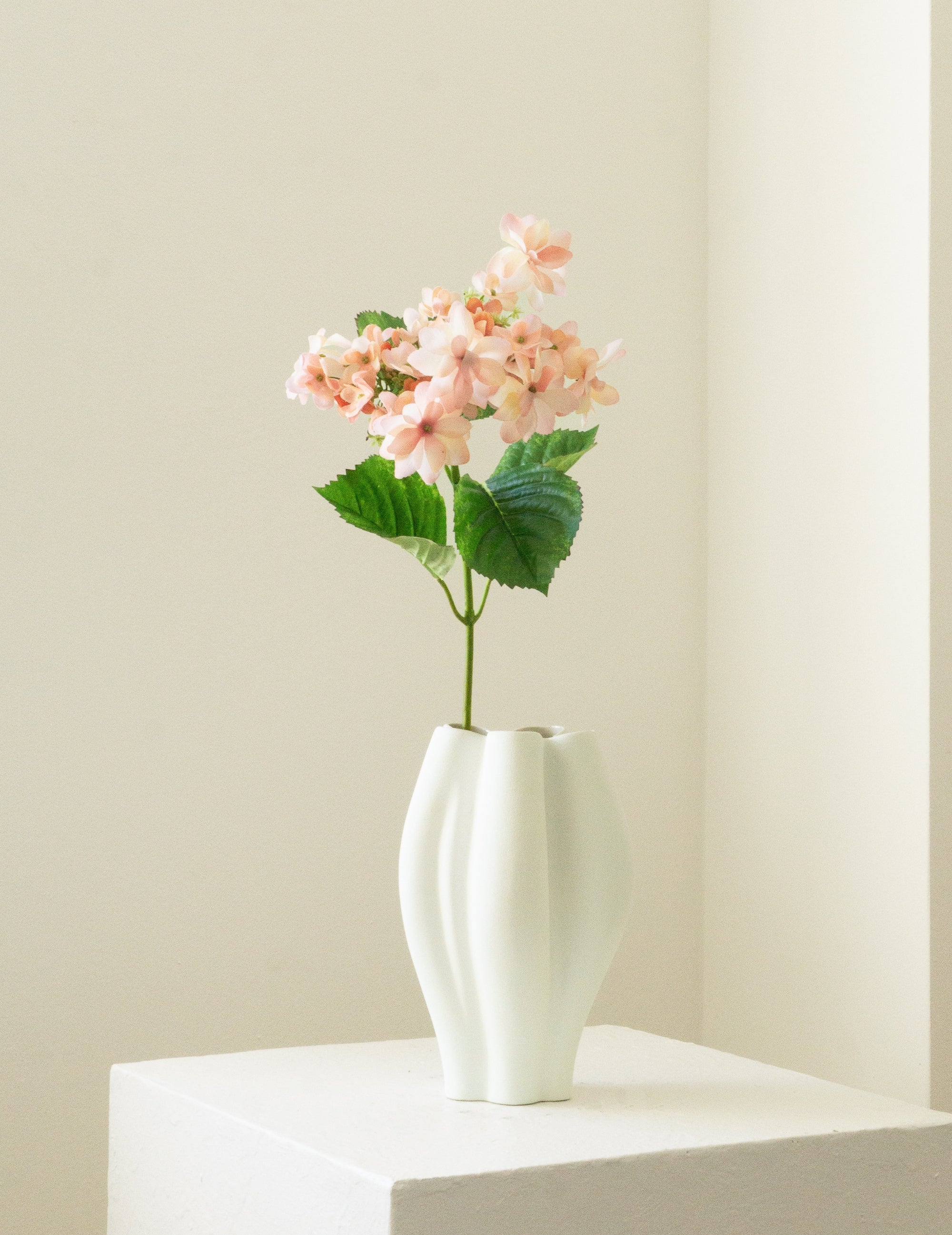 Kunstblume Hortensie 'Real Touch' Pfirsich-Rosa