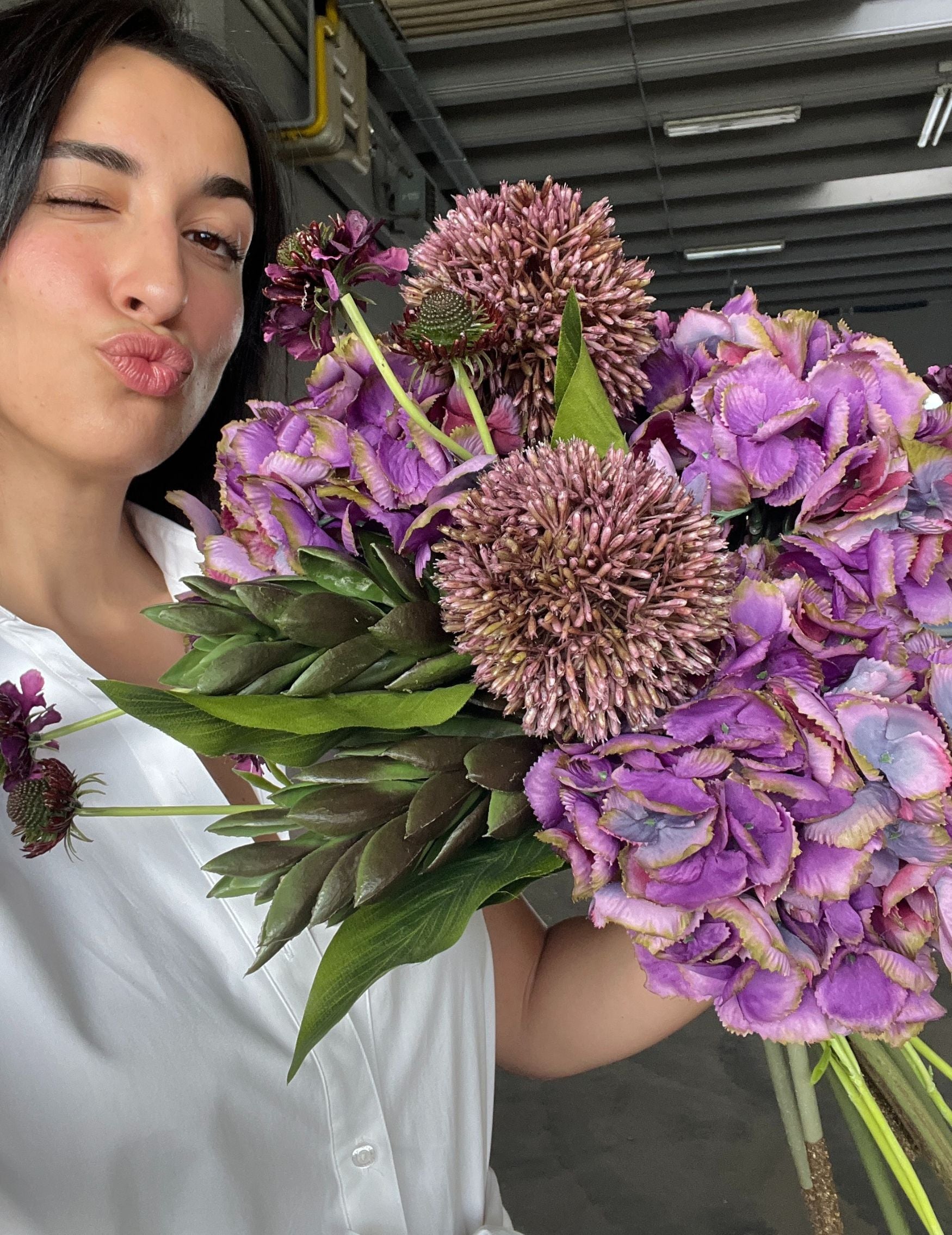 Kunstblumen-Strauß Midnight Plum