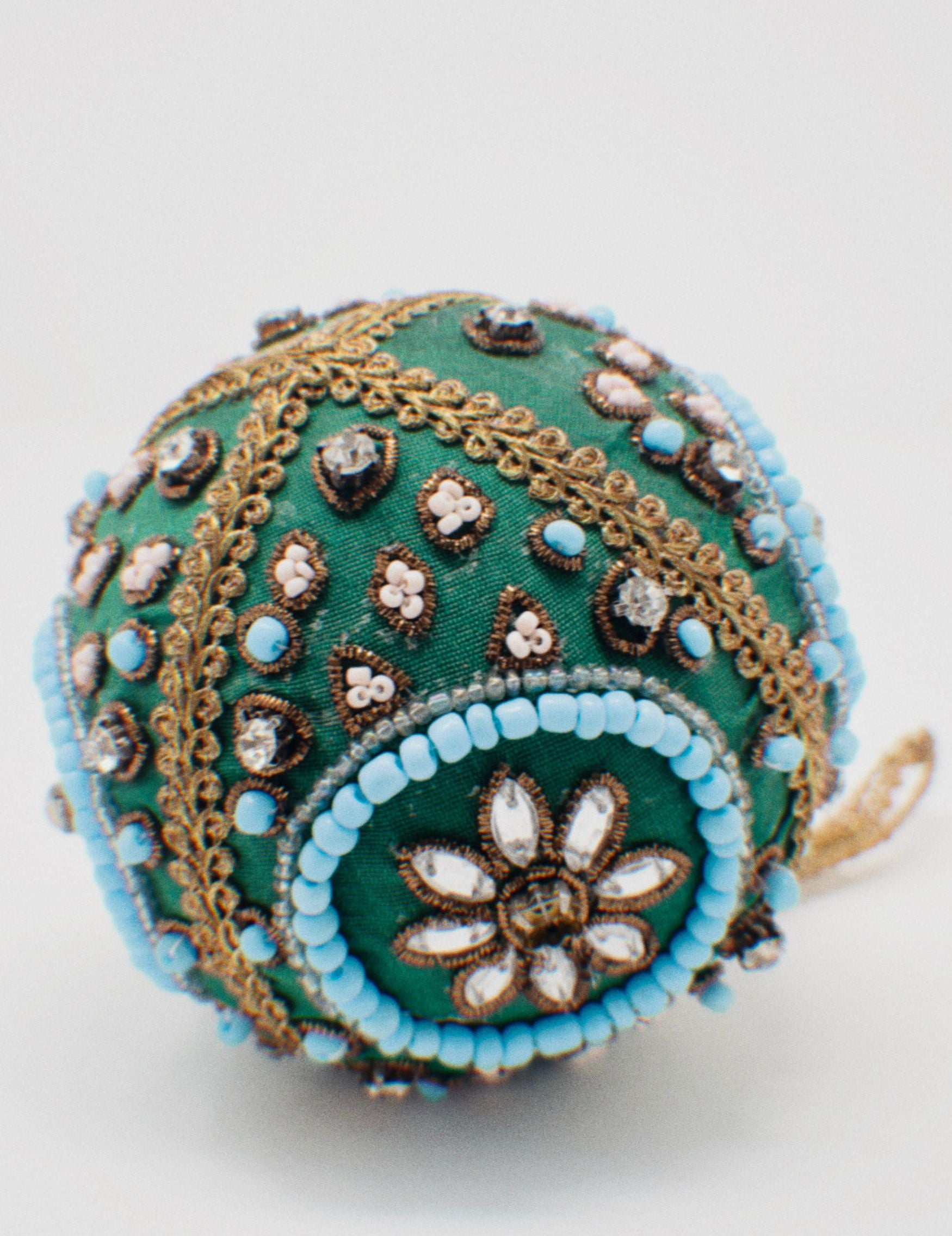 Weihnachtskugel aus Stoff Türkis Grün