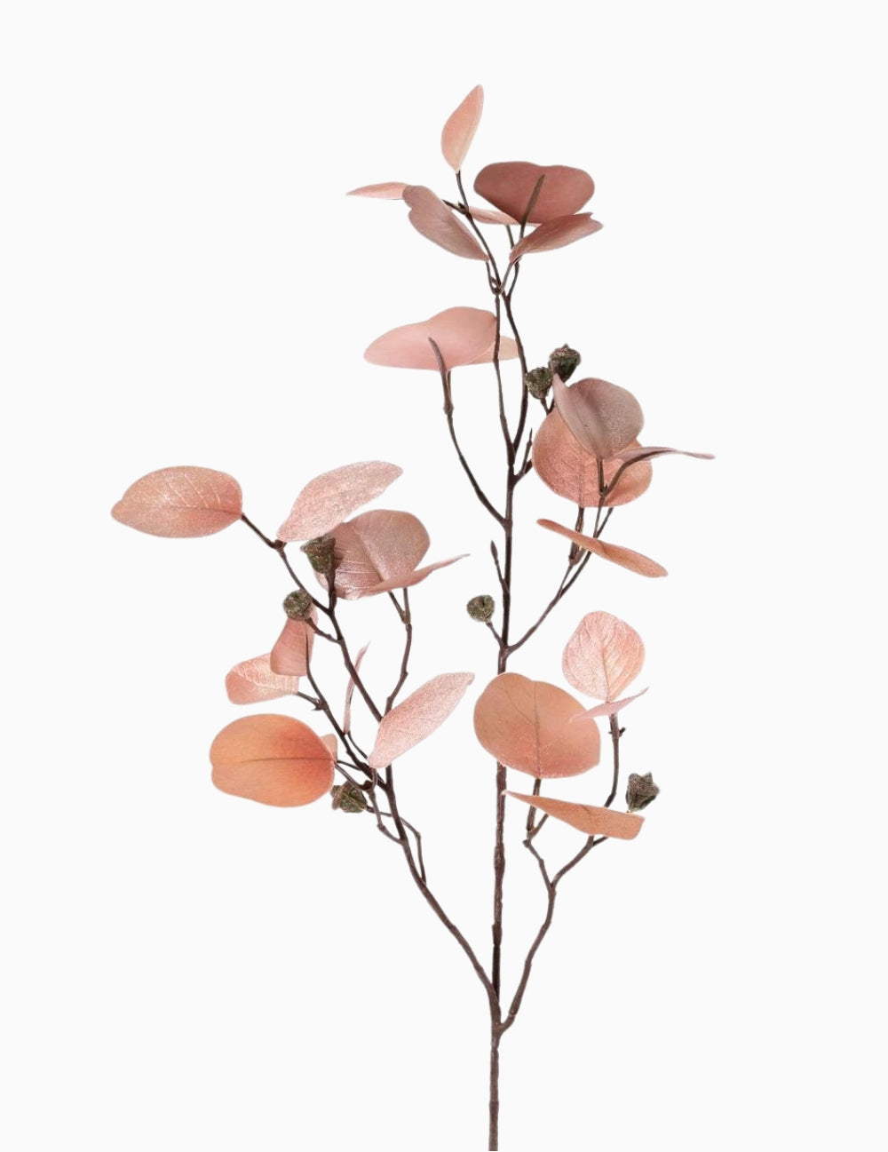 Kunstblume Eukalyptus Metallic Lachsrosa
