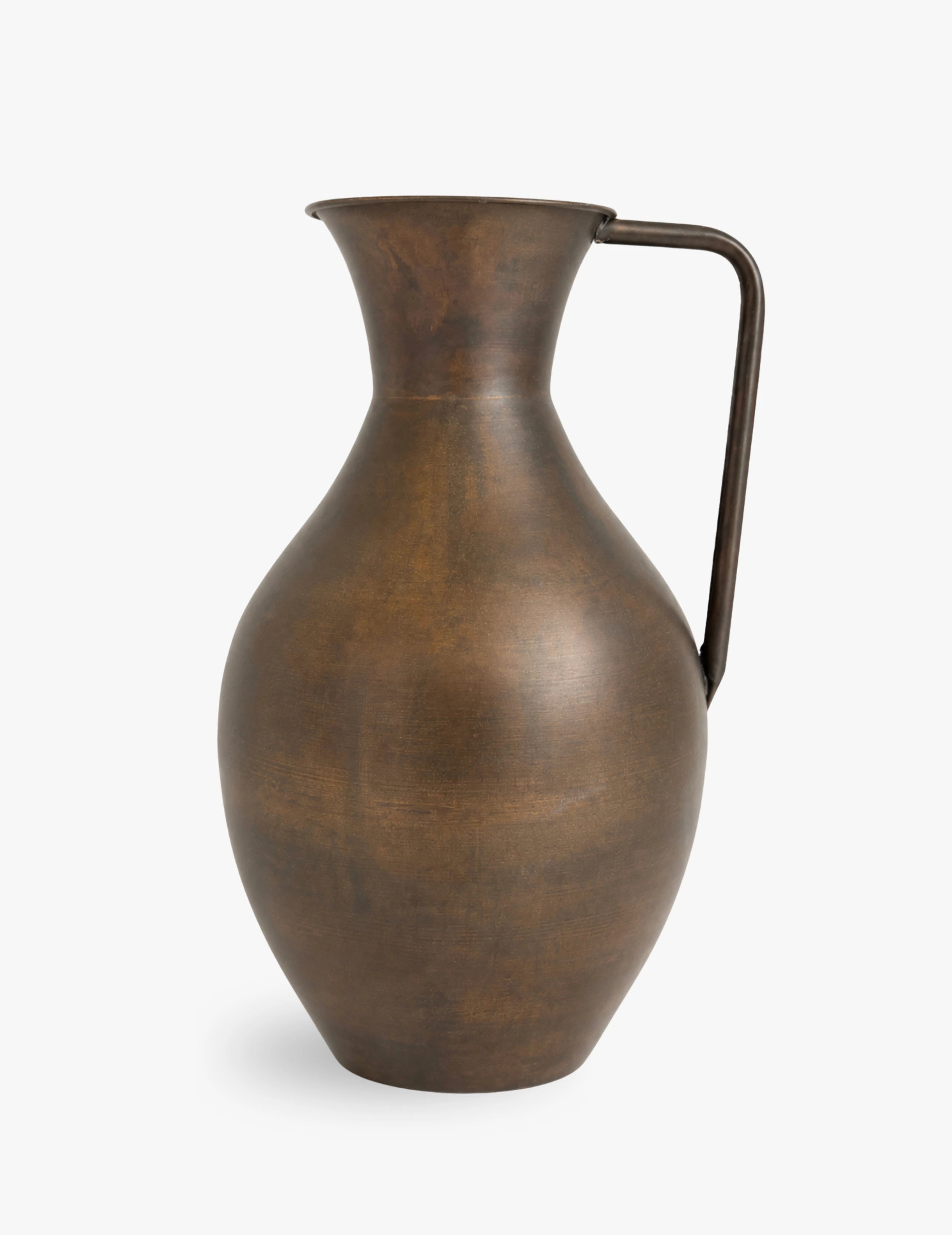 Deko-Vase mit Henkel Metall-Finish Braun